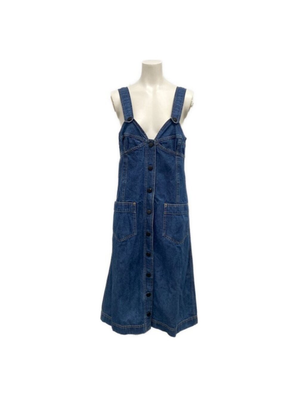 Chanel Dress M Navy Denim Cotton